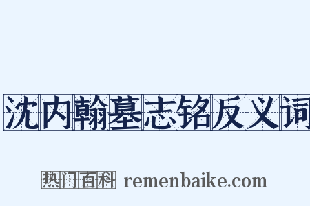 沈内翰墓志铭反义词是什么意思的图片